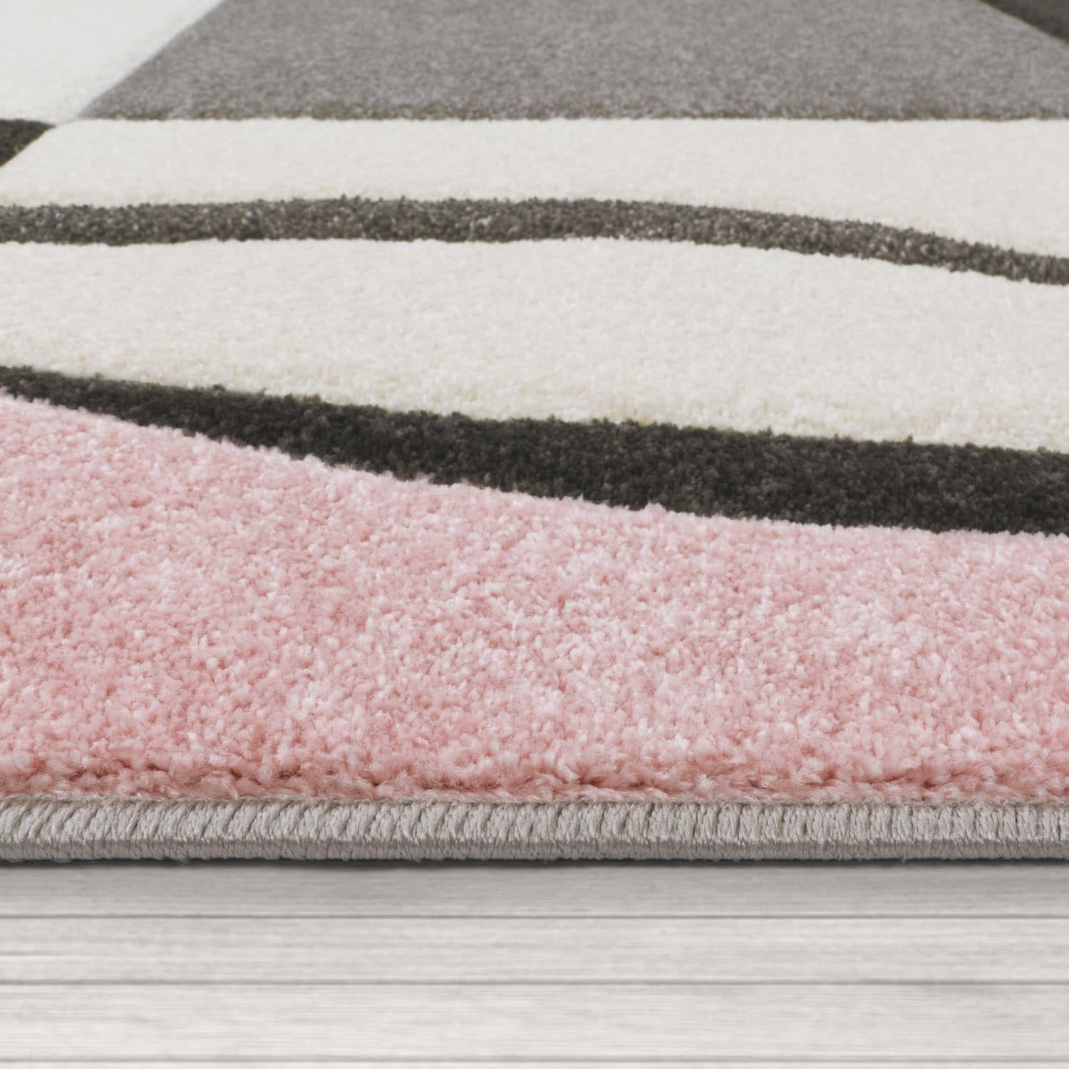 Paco Home Area Rug Modern Checkered in Pink Gray White, Size: 7'10" x 10'10"