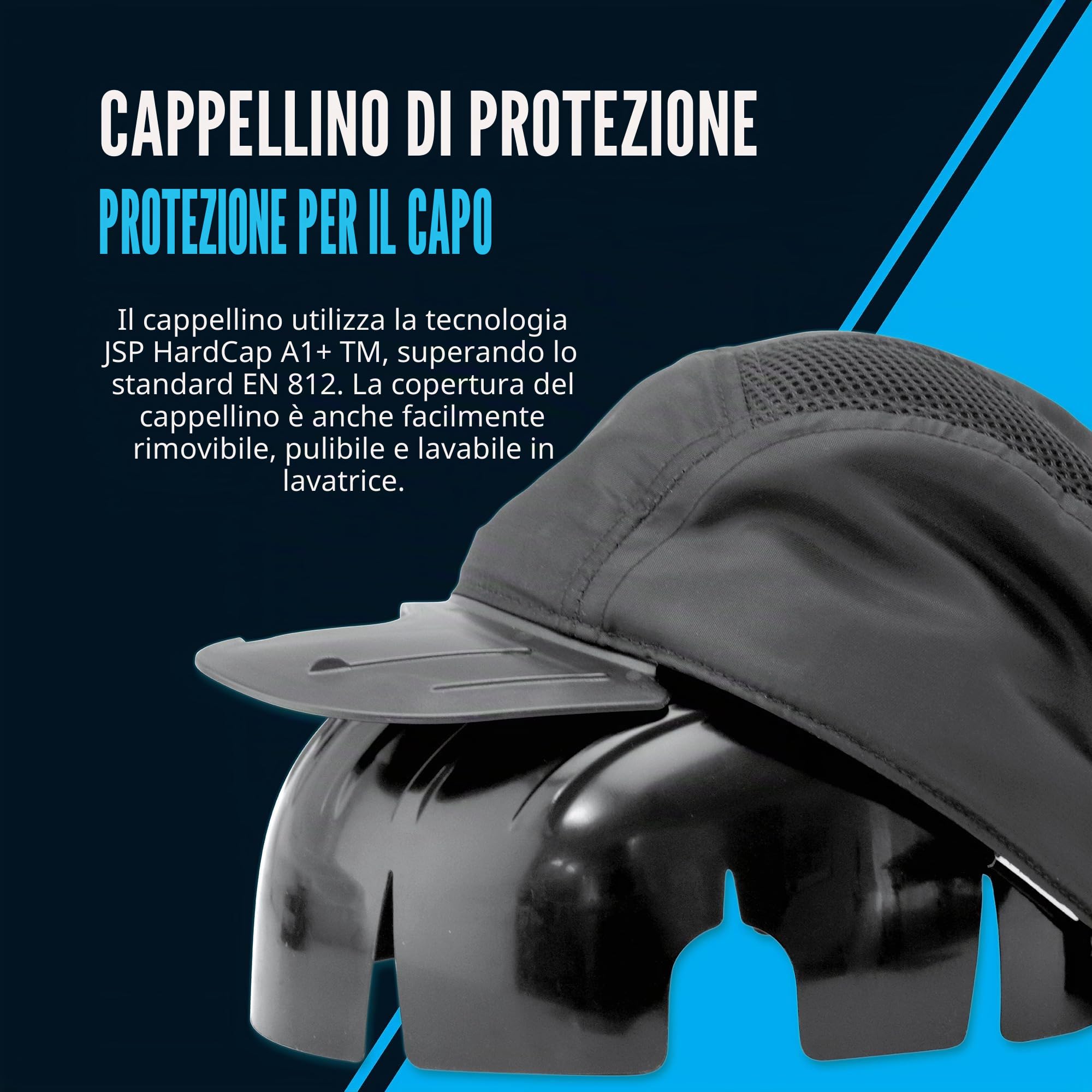 JSP PowerCap Active Respiratore Elettroventilato con Berretto Antiurto | Protezione da polvere e particelle. Batteria 8 h e USB. TH1. Legno, bricolage. EN 12941 & EN 812.