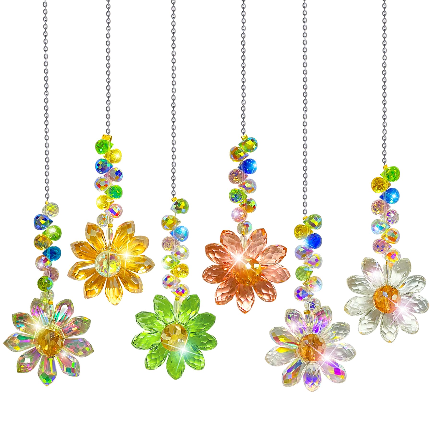 Atrapasoles Cristal,7 Piezas Hojas de la Luna Crystal Suncatcher Ornamento Colgante,Sun Catcher para Ventanas Jardines,Campanas Viento Cristal Atrapasueños para Colgar en Casa, Jardín, Oficina — view 21