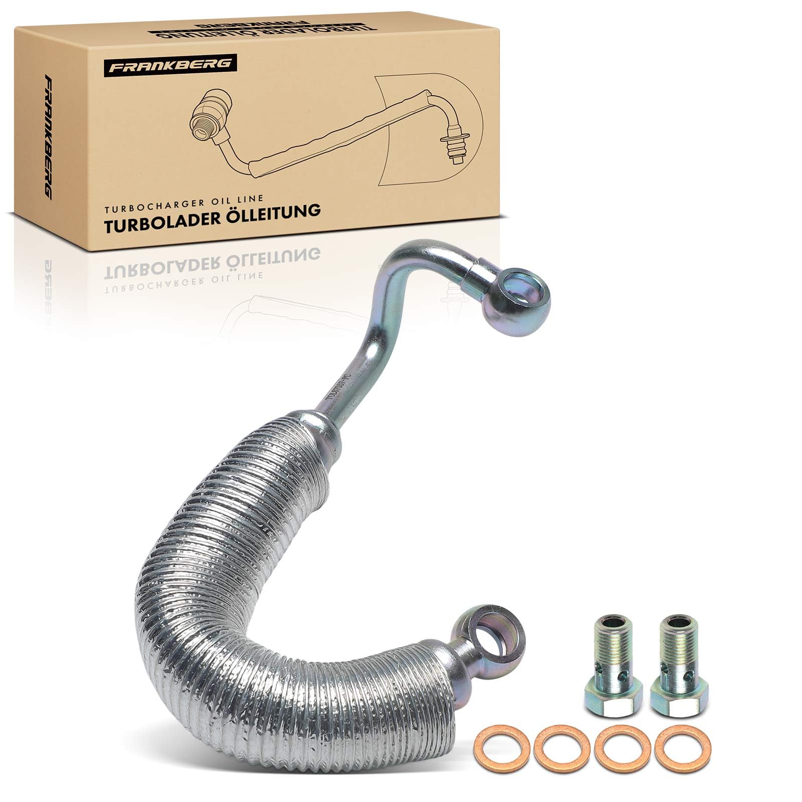 Frankberg Tubo dell'olio per turbocompressore diesel 11427795971 | Compatibile con: Serie 6 Cabrio E64, Serie 5 E60, X5 E70, Serie 3 Coupé E92, Serie 3 Touring E91, Serie 5 Touring E61