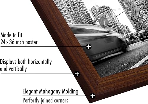 Vista 174 de Americanflat - Marco para póster de 71 x 74 cm con plexiglás pulido, portarretratos negro de madera industrializada, Epic Collection, marco ancho
