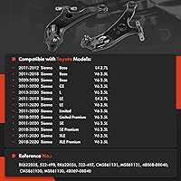 Vista 2 de A-Premium 2 brazos de control delanteros inferiores, con rótula y buje, compatibles con Toyota Sienna 2011 2012 2013 2014 2015 2016 2017 2018 2019