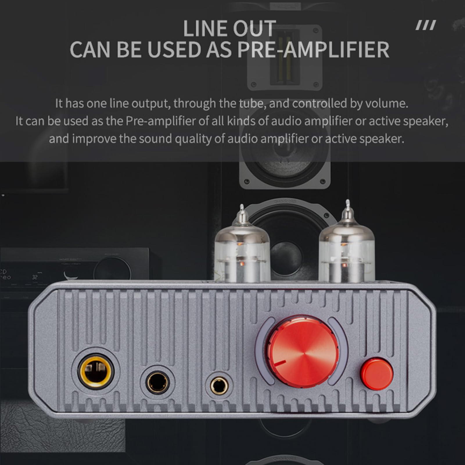 Dpofirs Amplificatore per Cuffie Valvolare USB MH 02, DAC 32 Bit/384 KHz, Uscita 1300 MW con Chip CS43131 Doppio Tubo 6J1 per Audio Hi-Fi, di Festa per Audiofili Amanti della Musica