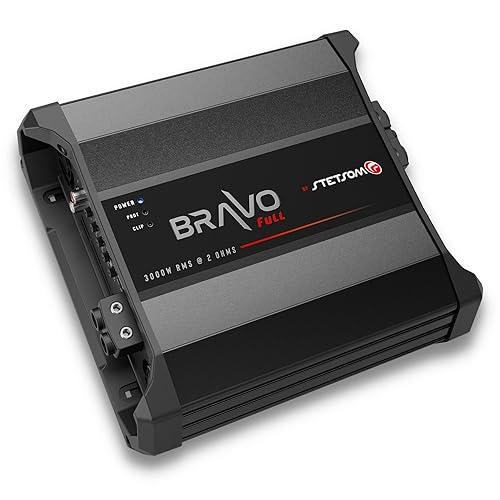 Miniatura 2 de Stetsom Bravo - Amplificador de coche mono completo de 3000 2 ohmios, 3000.1 3K vatios RMS, audio estable para automóvil de 2, calidad de sonido HD,