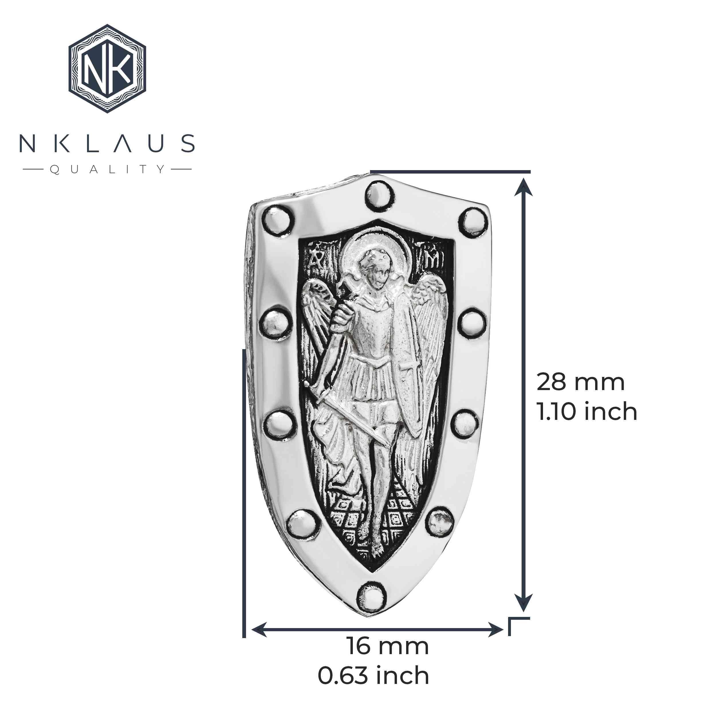 NKlaus Detailreich Ikona zawieszka do łańcuszka filigranowa srebro 925 św. Mihael 28 x 16 mm Exquisit 15454, Srebro