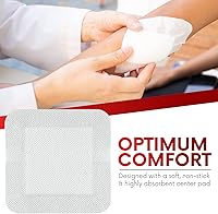 Vista 6 de HEALQU Aderezo de isla de gasa con bordes, 50 unidades, almohadillas de gasa estériles envueltas individualmente de 2 x 2 pulgadas con respaldo