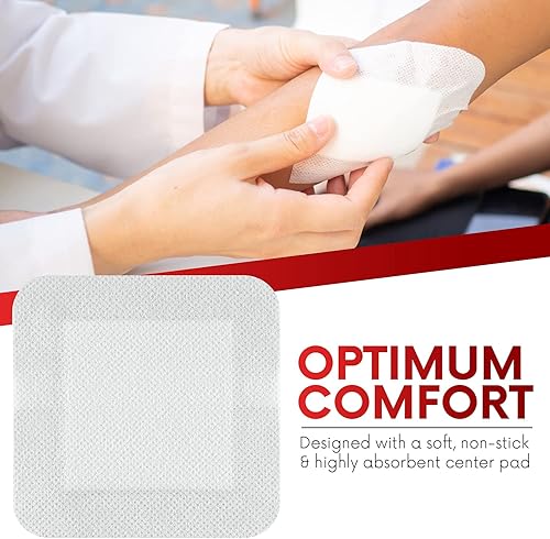 Miniatura 5 de HEALQU Apósito para islas  4 x 4 pulgadas, 30 unidades  Almohadillas de gasa envueltas individualmente, resistentes al agua, respaldo no tejido,