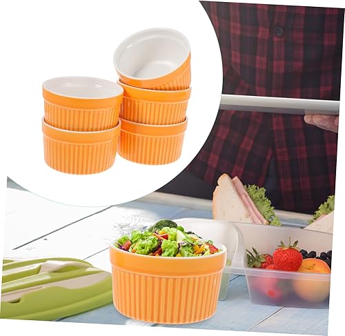 Miniatura 4 de NOLITOY 5 piezas de cerámica para hornear condimentos Ramekins Brulee Ramekins Tazón de cerámica Cuencos para hornear Tazón pequeño Tazón de pudín