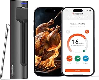 S Pro - Termómetro inalámbrico Bluetooth para carne, aplicación EasySmart, 6 sensores, base de señal mejorada, IP69 impermeable, sonda ultrafina, termómetro digital de cocina para horno