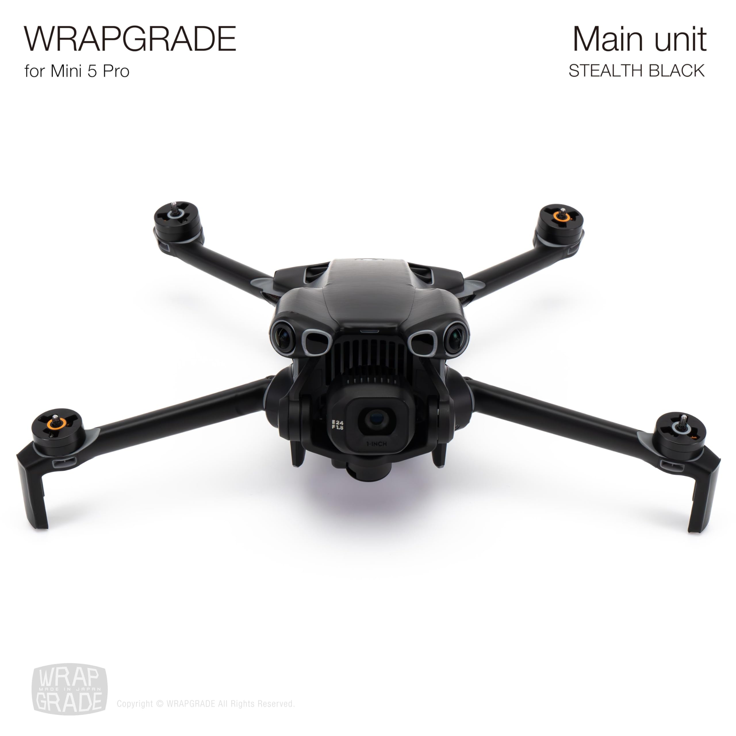 WRAPGRADE Skin Stickers Compatible with DJI Mini 5 Pro (Stealth Black) - Image 2