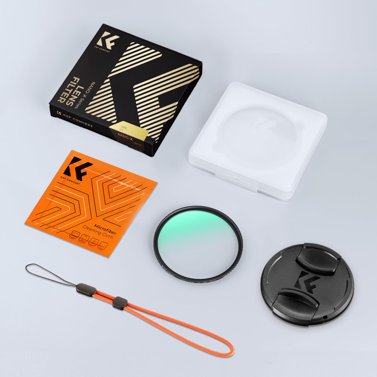 K&F CONCEPT 67mm Filtre UV Protection de Nano-X et Bouchon d'objectif et Chiffon de Nettoyage pour Appareil Photo