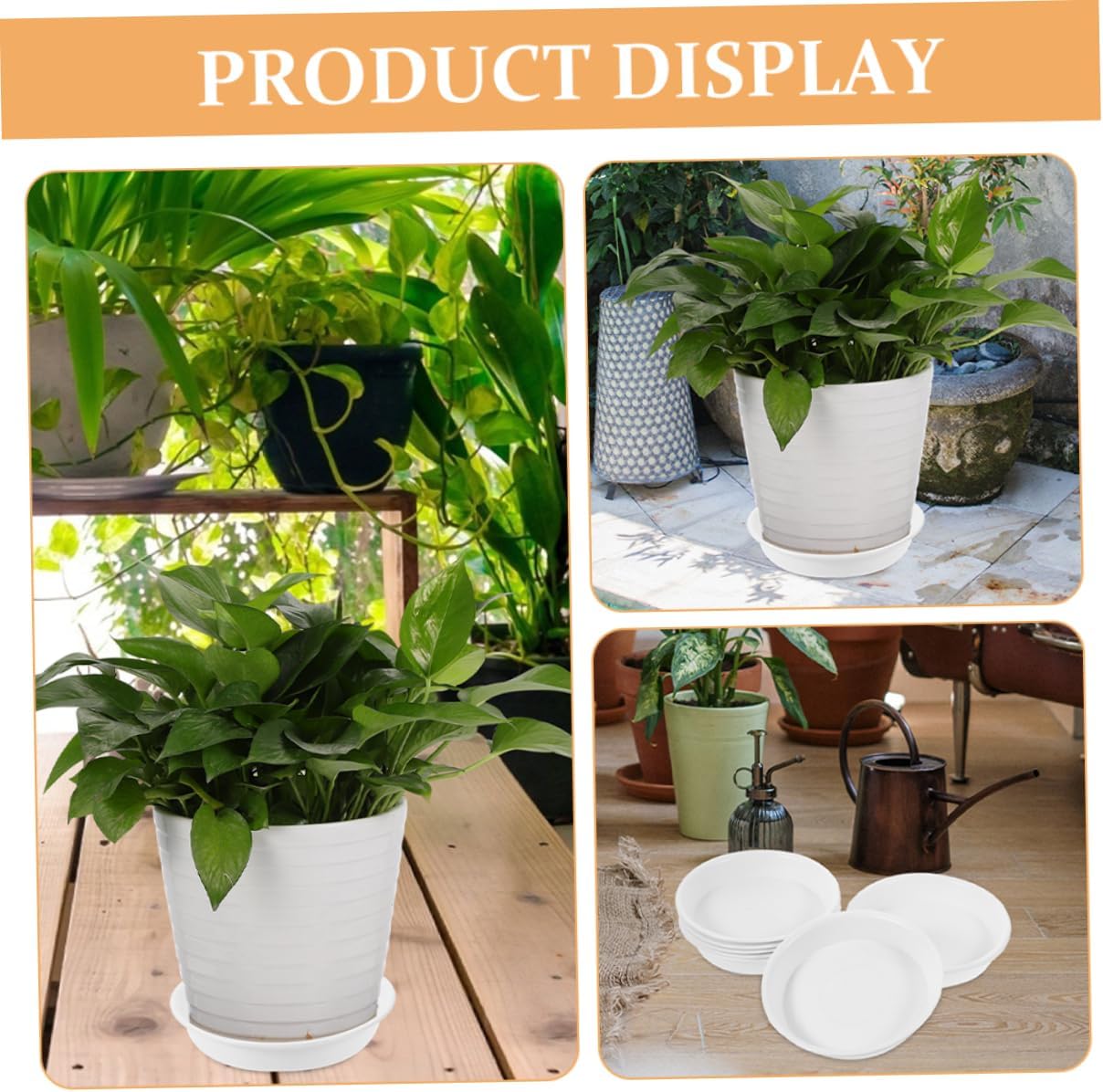 VICASKY 30pcs Round Plant Tray Flower Pot Saucer for Use Water Drainage Base for Bonsai and Potted Plants Outer