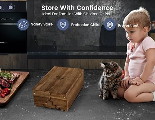 Miniatura 8 de SYOKAMI Juego de 6 cuchillos para carne con organizador de cajones, 4.8 pulgadas, de alto carbono, estilo japonés, sin dentar, con mango de madera,