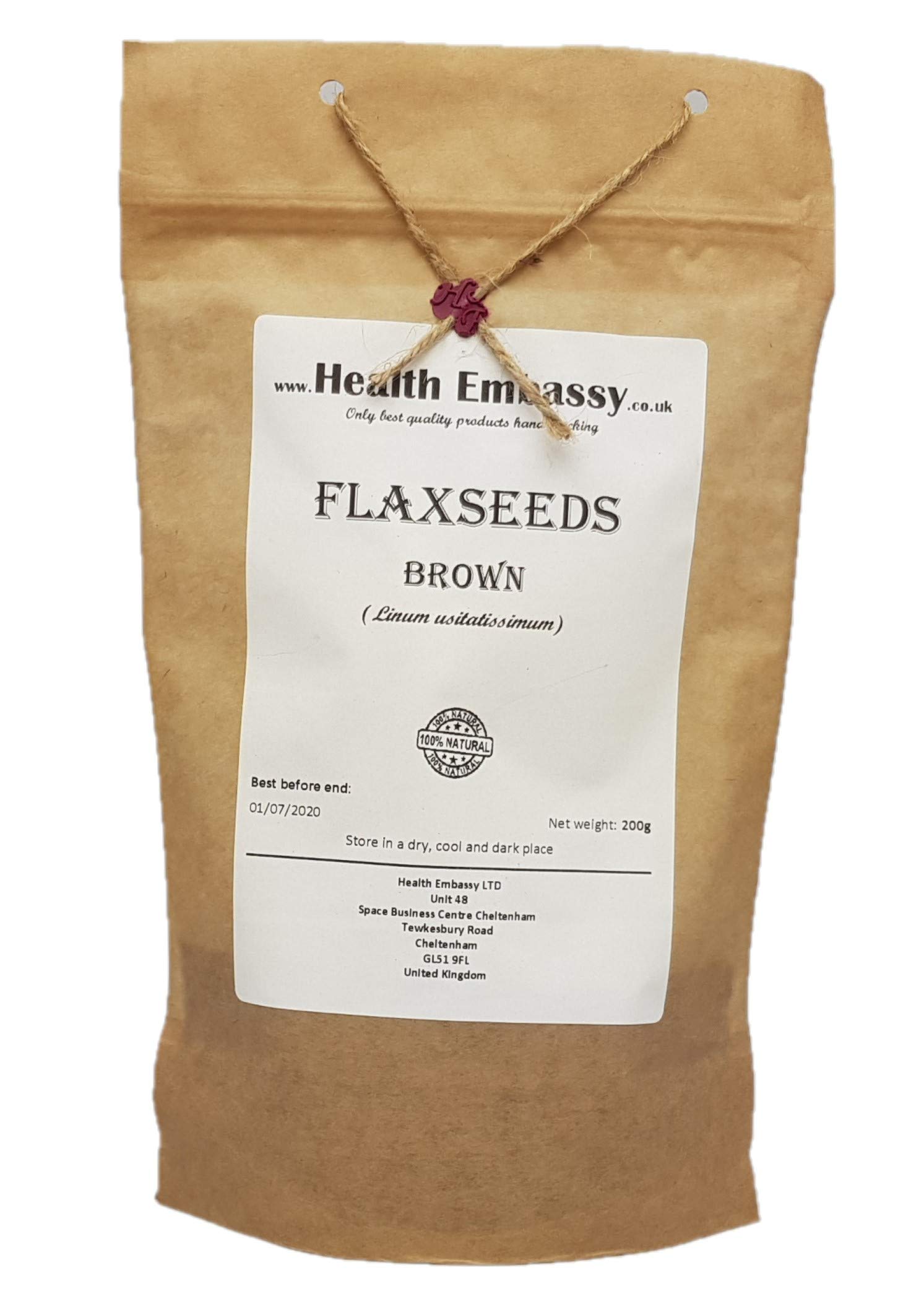 Health Embassy Lin Cultivé Graines | Linum Usitatissimum | Flaxseeds Brown (200g)