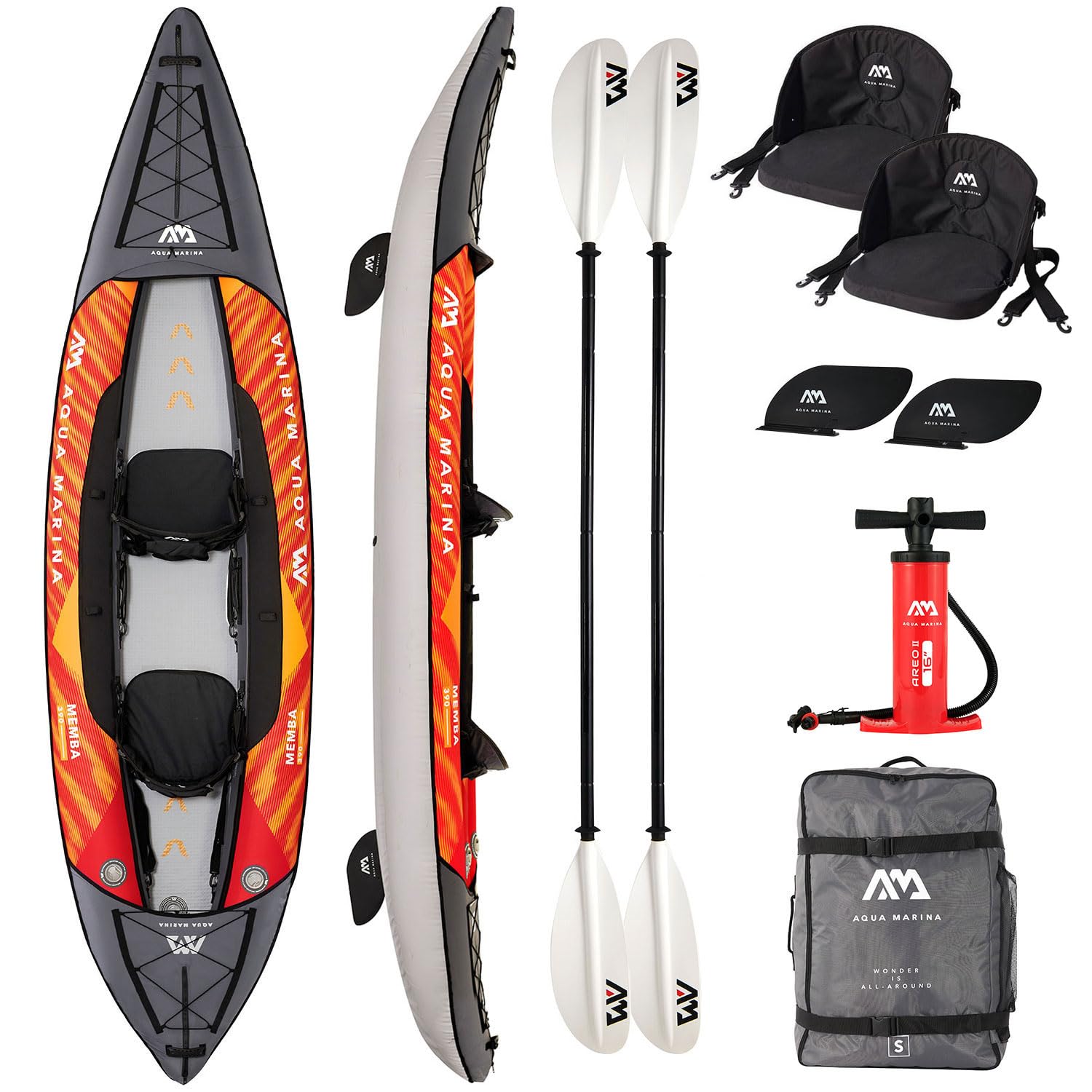 Aqua Marina kajak aufblasbar | Inflatable 1-2 Personen Kayak MEMBA | Technologie: Drop Stitch