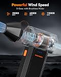 WOLFBOX MegaFlow 50 Compressed Air Duster-110000RPM Super Power Cordless Air Duster, 3-Gear Adjustable Mini Blower with Rechargeable Battery, Dust Blower for Computer, Keyboard, House, Outdoor and Car