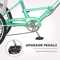 Vista 17 de H&ZT Triciclo para adultos, bicicleta de 3 ruedas, triciclo crucero, con engranaje de 7 velocidades, mango de freno de estacionamiento, escalón