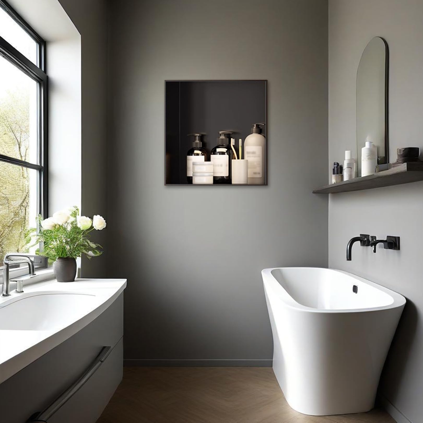 Étagère de douche acier inoxydable 304 rangement mural cuisine salle de bain