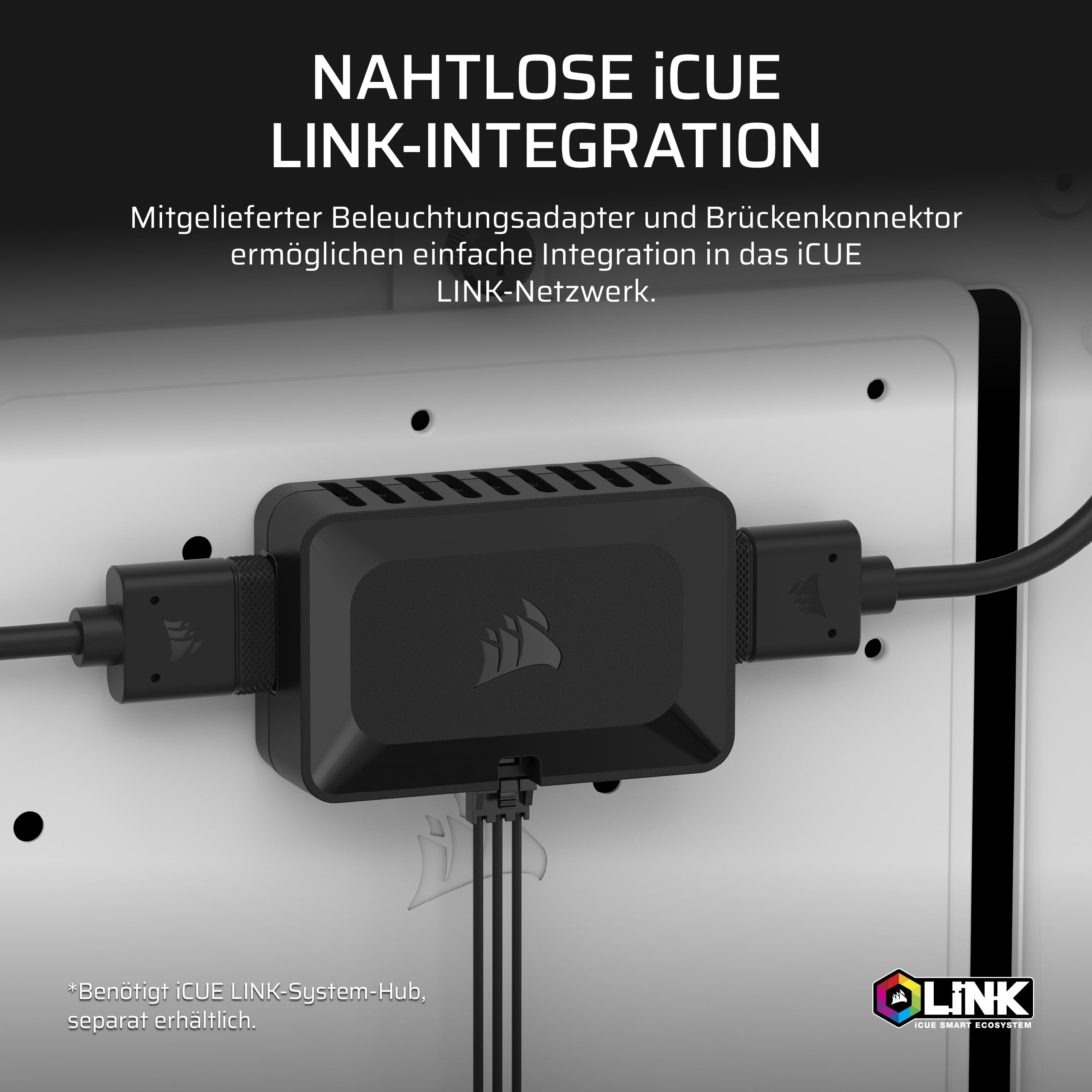 CORSAIR iCUE LINK LS430 Aurora RGB-Lichtleisten 430mm Kit – 2X Magnetisch Gestreute RGB-LED-Streifen – iCUE LINK Adapter und ARGB zu iCUE 3-Pin Adapterkabel im Lieferumfang Enthalten