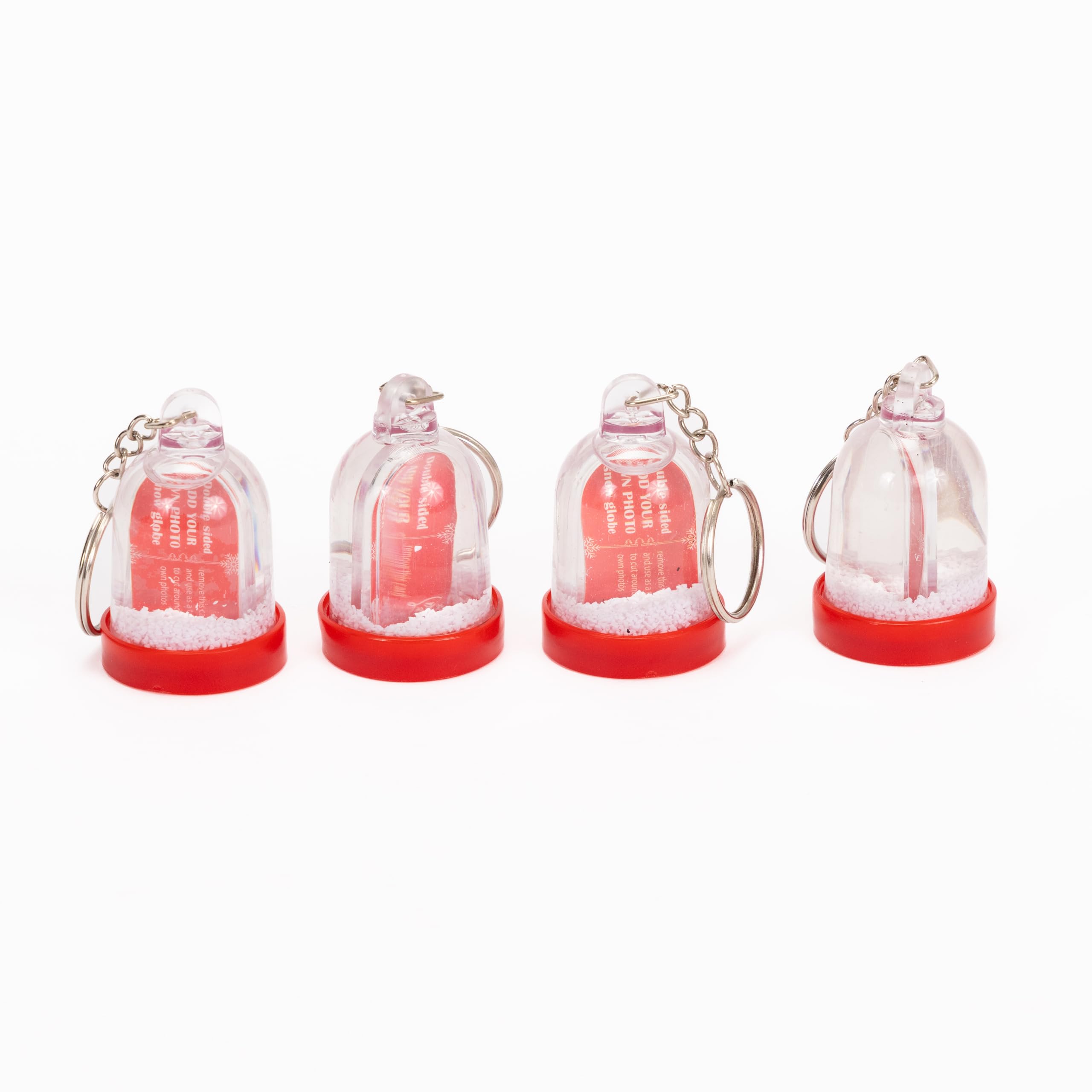 Mini Snow Globe Keyrings | Double-Sided Custom Photo Inserts | Clear Acrylic Keepsake Keychains | Fun DIY, Stocking Fillers, Party Favours | Packs of 2–24
