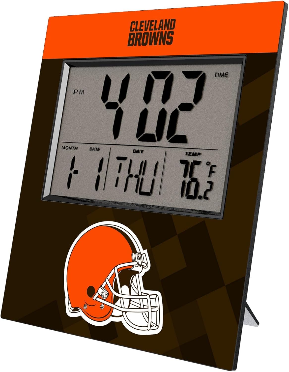 Keyscaper Detroit Lions Color Block Digital Desk Clock