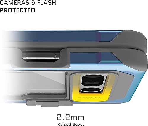 Miniatura 3 de Ghostek ATOMIC - Funda delgada plegable de píxeles con parte trasera transparente y parachoques de aluminio iridiscente, resistente a los golpes,