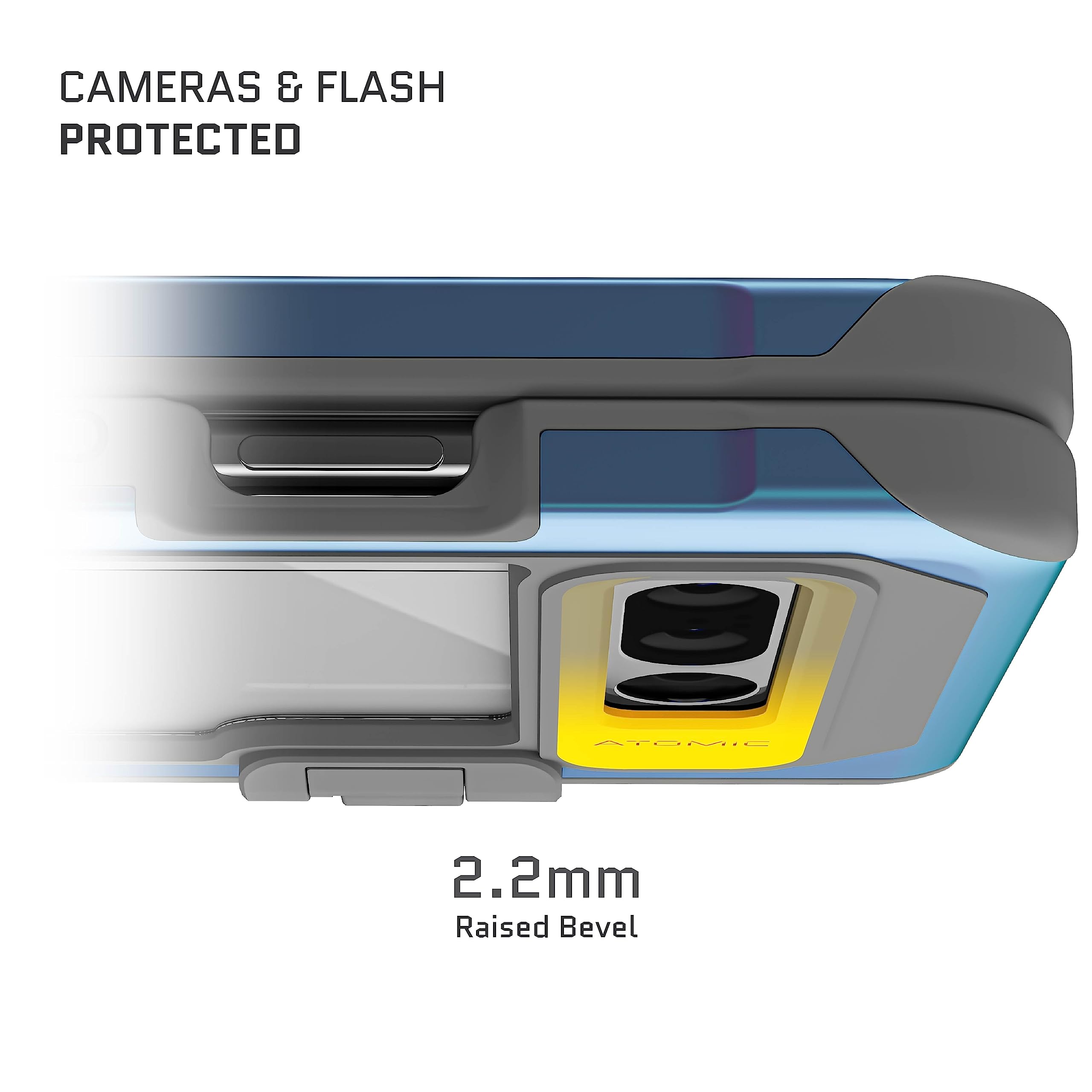 Ghostek ATOMIC slim Pixel Fold Phone Case with Clear Back and Iridescent Aluminum Bumper Heavy Duty Shock Absorbent Protective Metal Phone Covers Designed for 2023 Google Pixel Fold (7.6") (Prismatic)