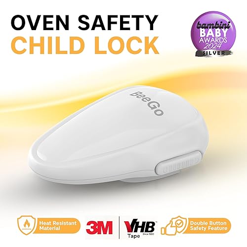 Miniatura 4 de BeeGo - Cerradura para horno de seguridad infantil  galardonado pestillo de puerta de horno autoadhesivo a prueba de bebés, cerradura de seguridad