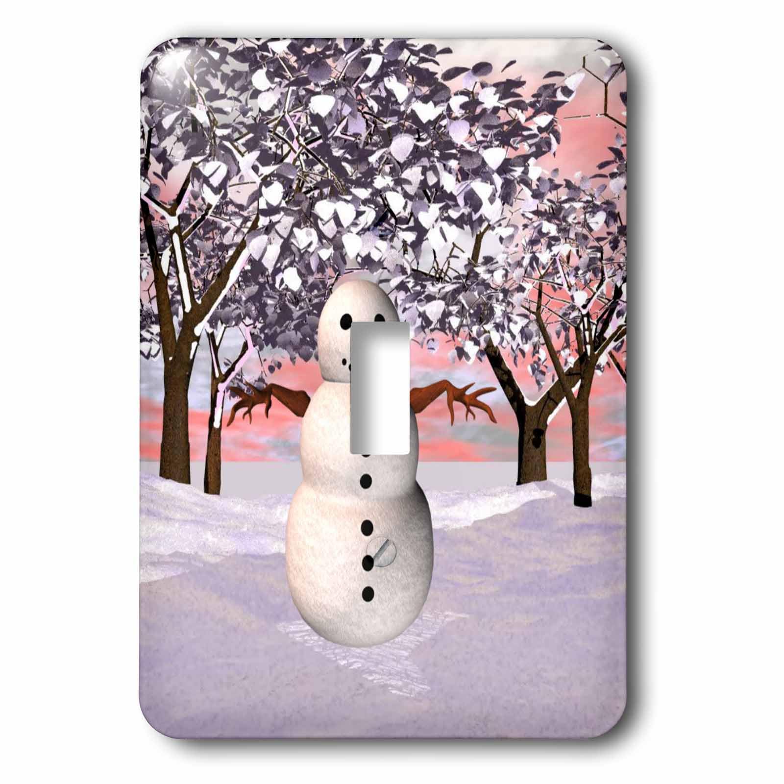 Interrupteur à bascule motif bonhomme de neige à finition durable