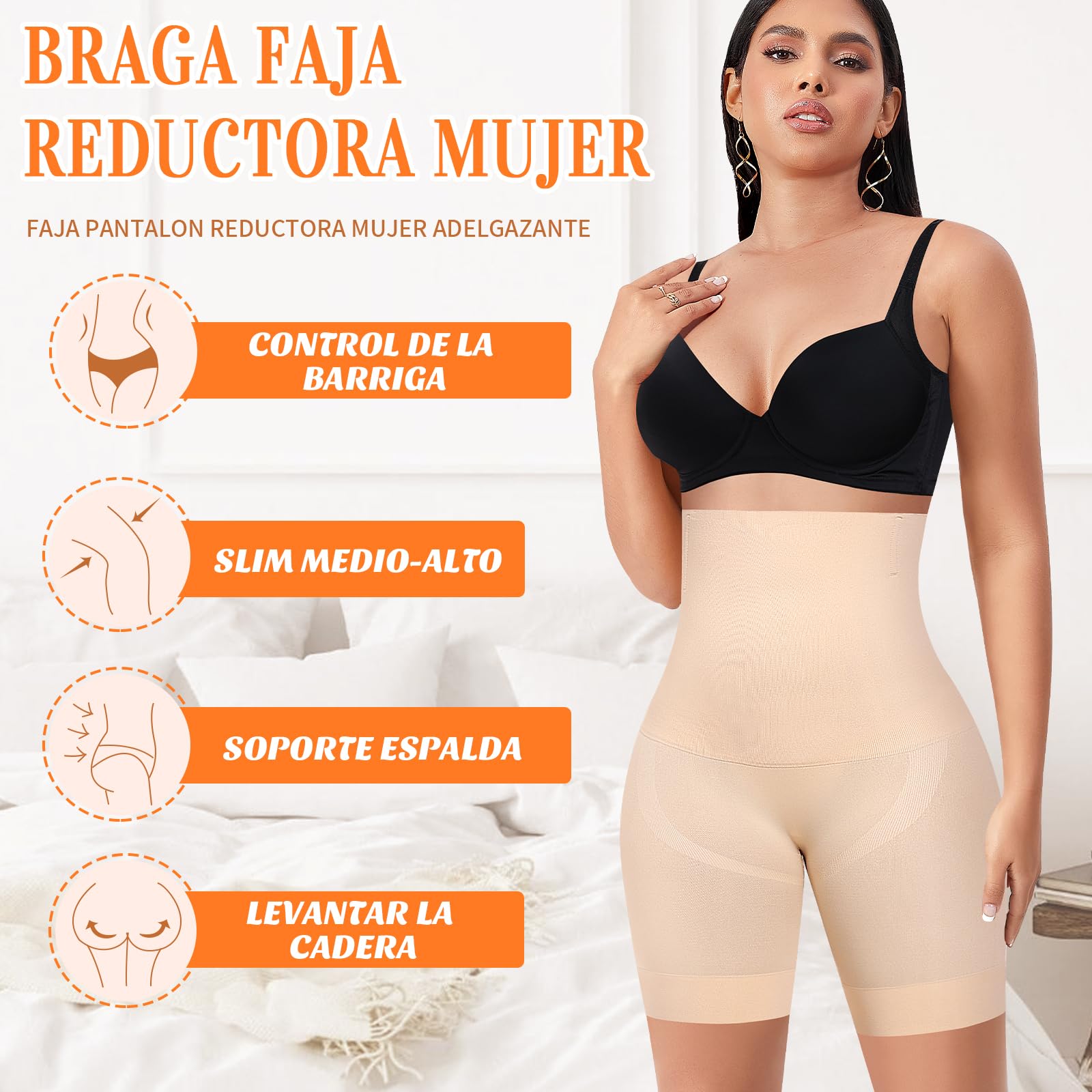 YARRCO Braga Fajas Reductoras Mujer Abdomen Faja Reductora Adelgazante Faja Pantalon Sin Costuras Moldeador Braga Postparto Vientre Plano Cintura Alta Invisible Control de Barriga