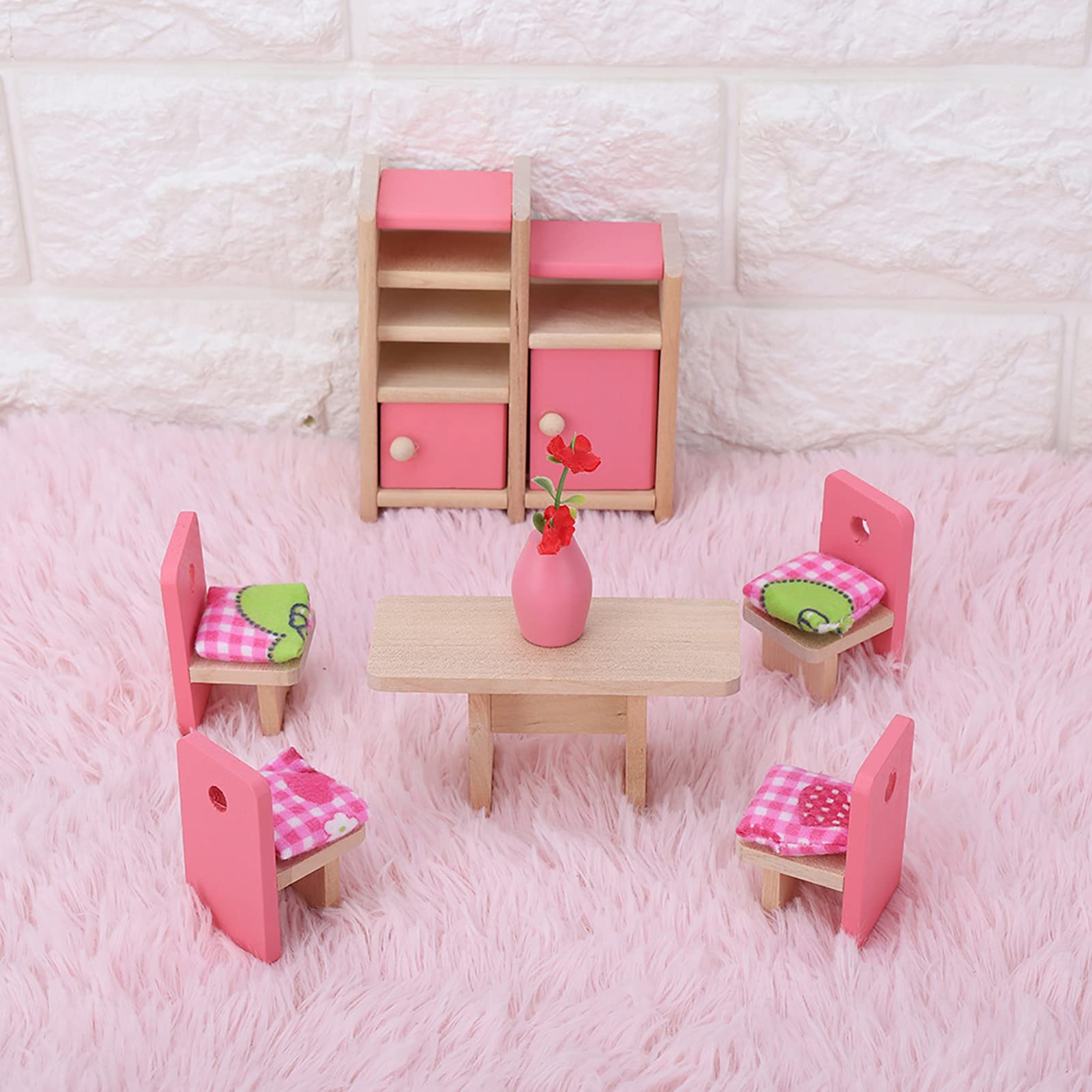 Meuble TV Miniature échelle 1:12 En Bois – Décoration Maison De Poupée, Porte Ouvrable – Salon Réaliste