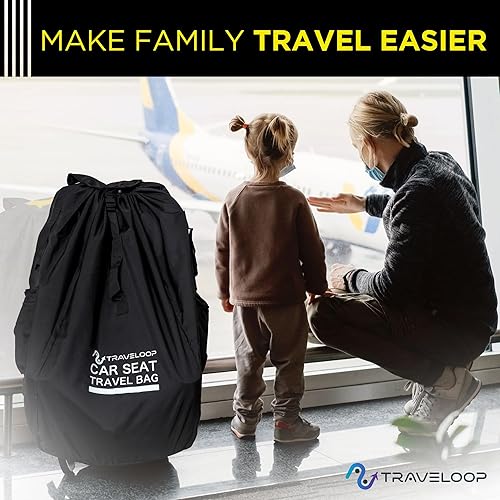 Miniatura 8 de TRAVELOOP Bolsa de viaje para asiento de automóvil para avión, bolsa de asiento de automóvil segura de doble cierre, bolsa de control de puerta para