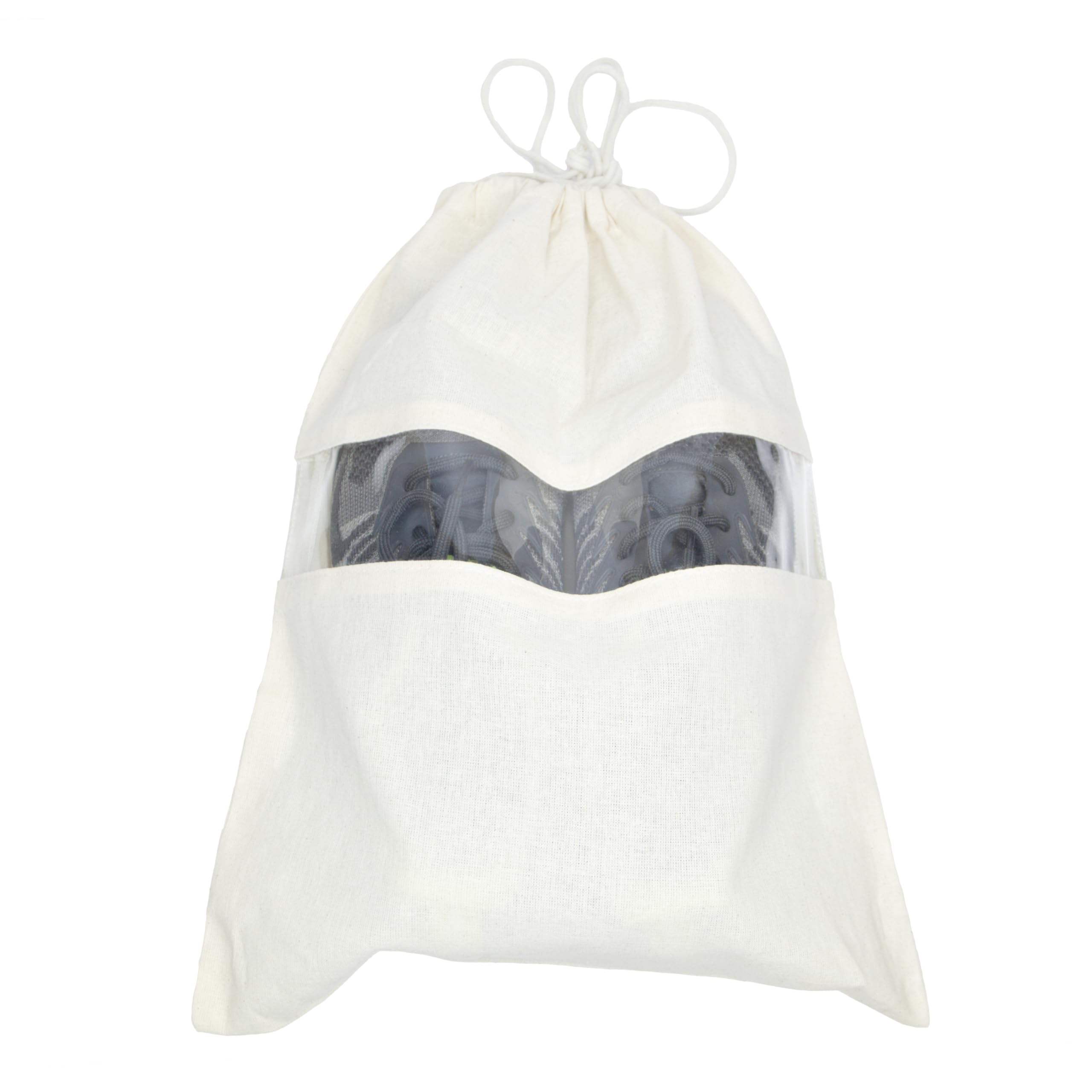 Purse Shoe Cover | Beige Fabric Storage Organizer | Dust Moisture Protection for Handbags Footwear | Durable Drawstring Closure | Wardrobe Closet Travel Use (Pack of 1)-image-34