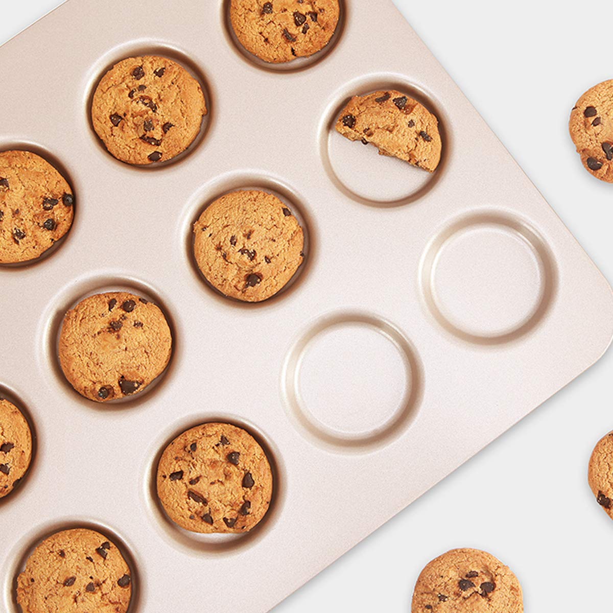 CANDeal Supreach Forme ronde Cookie Biscuits plaque whoopies plaque de cuisson, 12 cavité, antiadhési