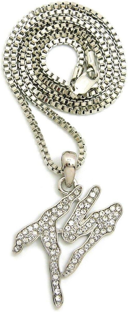 Hip Hop Iced Terror Squad TS Pendant & 2mm 24" Box Chain Necklace - Image 2