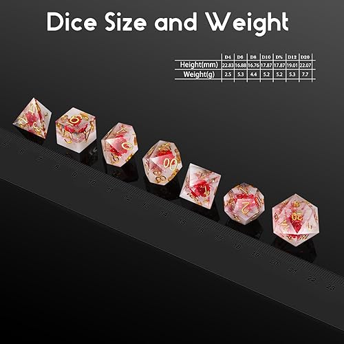 Miniatura 7 de DNDND - Troquel de resina hecho a mano con borde afilado y estuche de regalo para Dungeons and Dragon Games (flor roja)