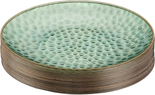 PLASTICPRO Paquete de 30 platos de plástico martillado, platos de plástico desechables pesados, elegantes platos de fiesta con borde martillado