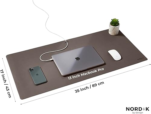 Miniatura 2 de Nordik - Almohadilla extendida pmouse, organizador de cables prémium, accesorio poficina en el hogar, protector de piel vegana y corcho