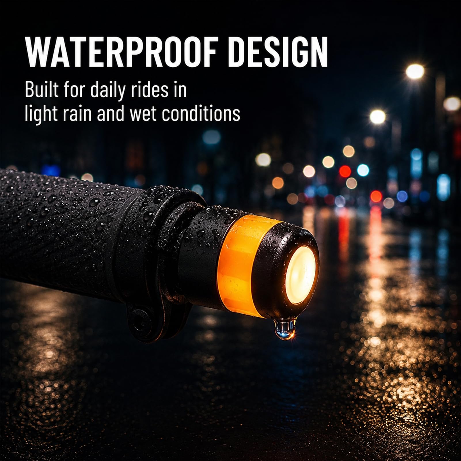 E Scooter Blinker, Wiederaufladbare LED-Lenkerleuchte Elektroroller, Wasserdicht, Universeller Blinker für Xiaomi/Segway Ninebot, 3 Modi, für 17,3–22 mm Lenker