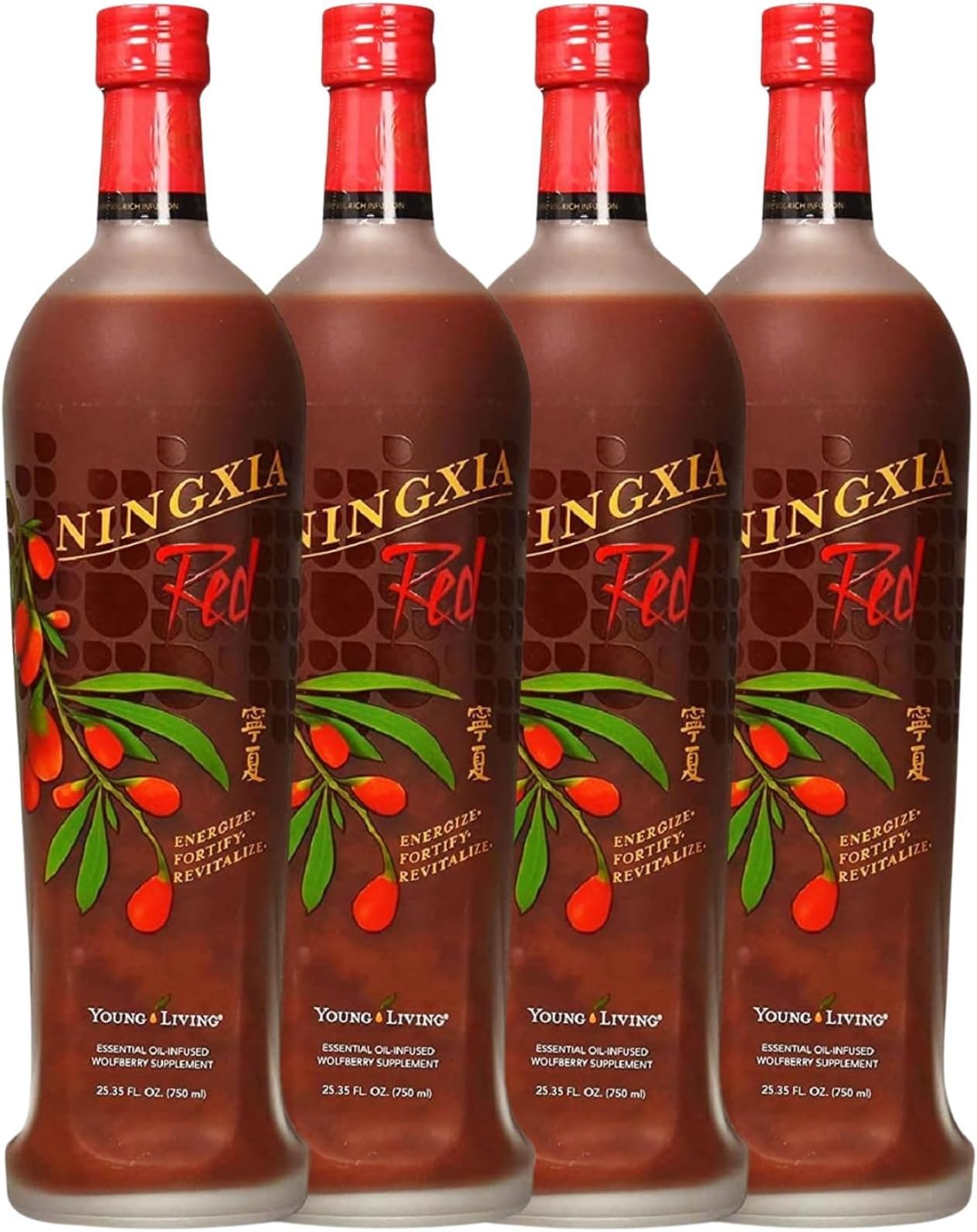 Ninthia Red 25.4 fl oz (750 ml), Set of 4