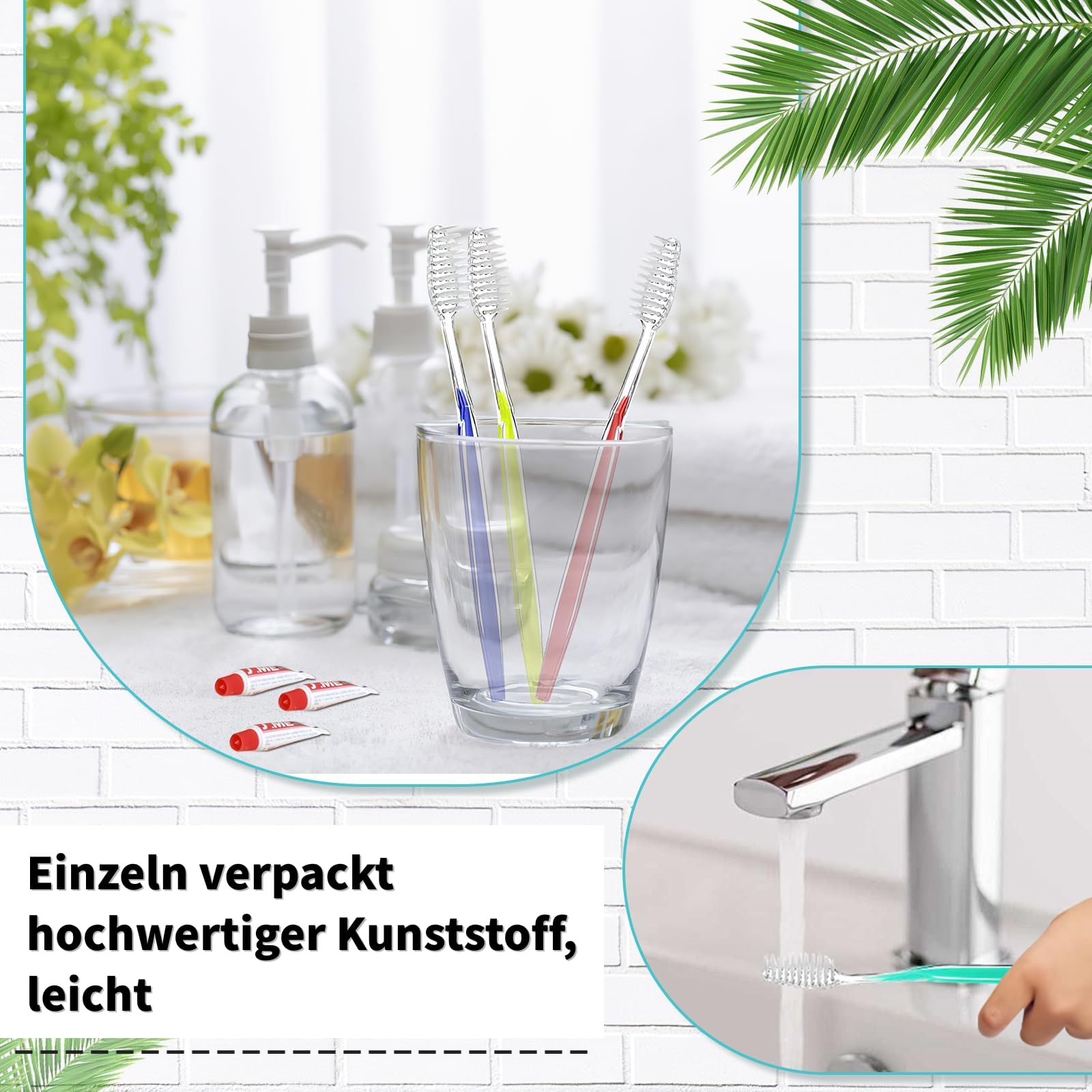 Set di 250 spazzolini usa e getta con dentifricio, set di spazzolini da denti confezionati singolarmente, con mini dentifricio, alberghi viaggi ospiti donando kit igienico (5 colori)