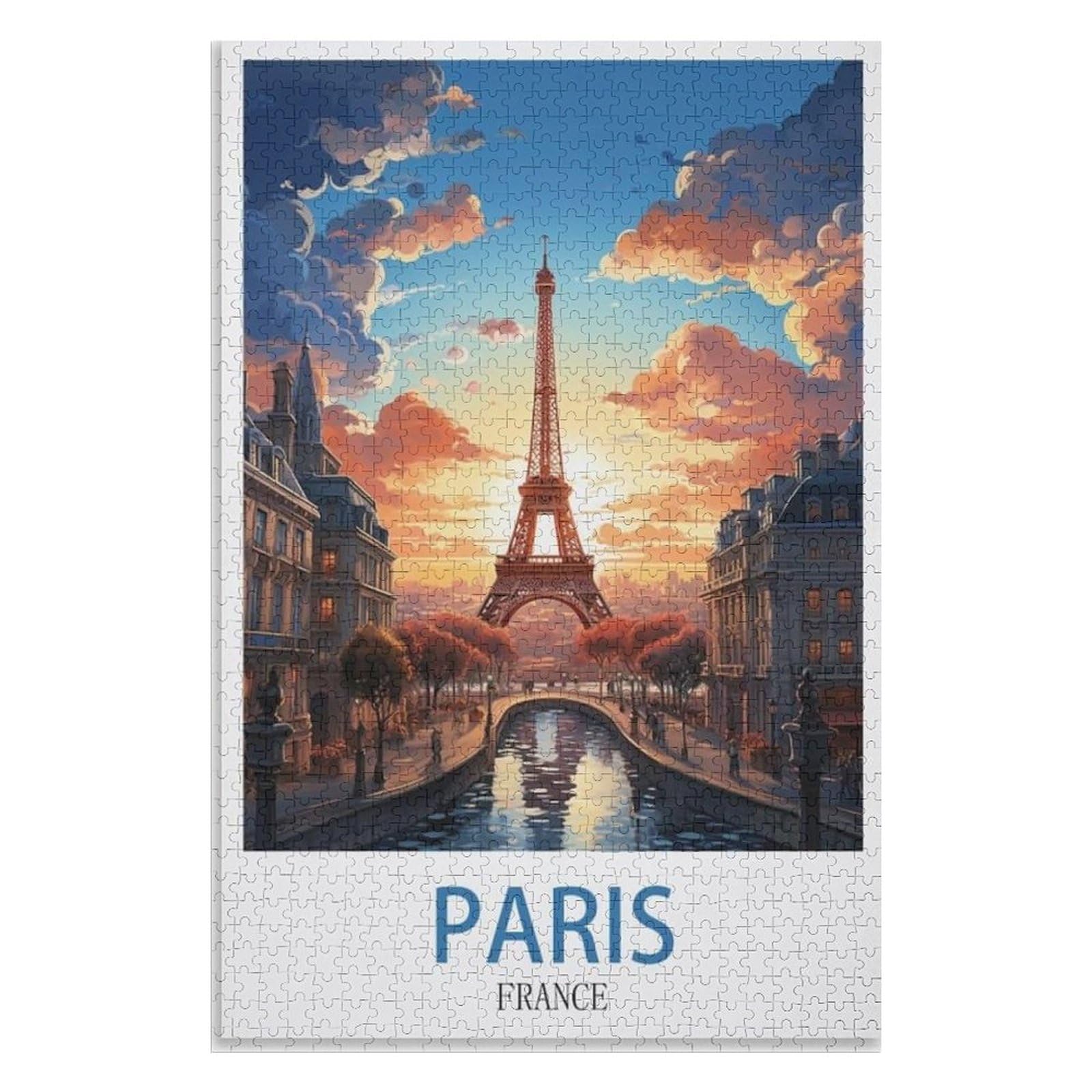 Adult Difficult Challenge Scenery， Paris France，Adults 1000 Piece Jigsaw Puzzle- Christmas，70x50，paper puzzle，AA-844