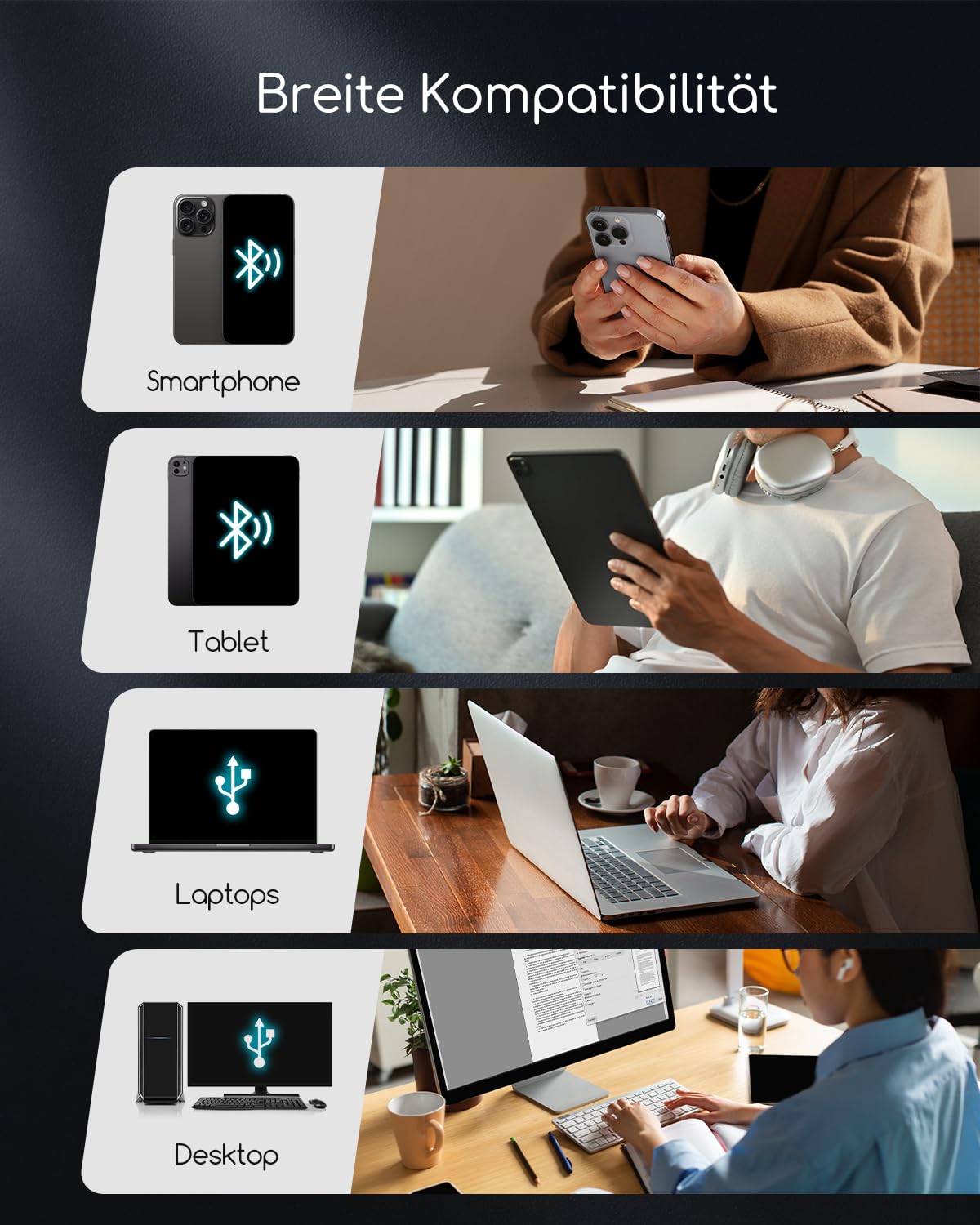 TATTMUSE Thermodrucker A4, Bluetooth Mobiler Drucker, Rechnungen, Belegdrucker, Lernen, Tragbarer Drucker Kompatibel mit Phone, Monochromer Reisedrucker Nur Thermopapie, Schwarz