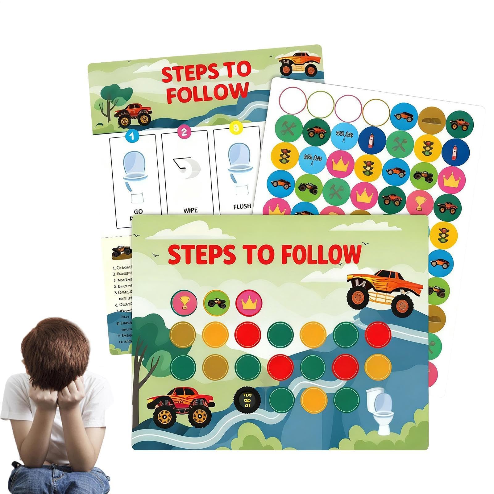 Potty Training Table | Interactive Behavior Motivation Tool, Potty Education Tables - for Boy and Girl, Class, Travel, Home, Indoor