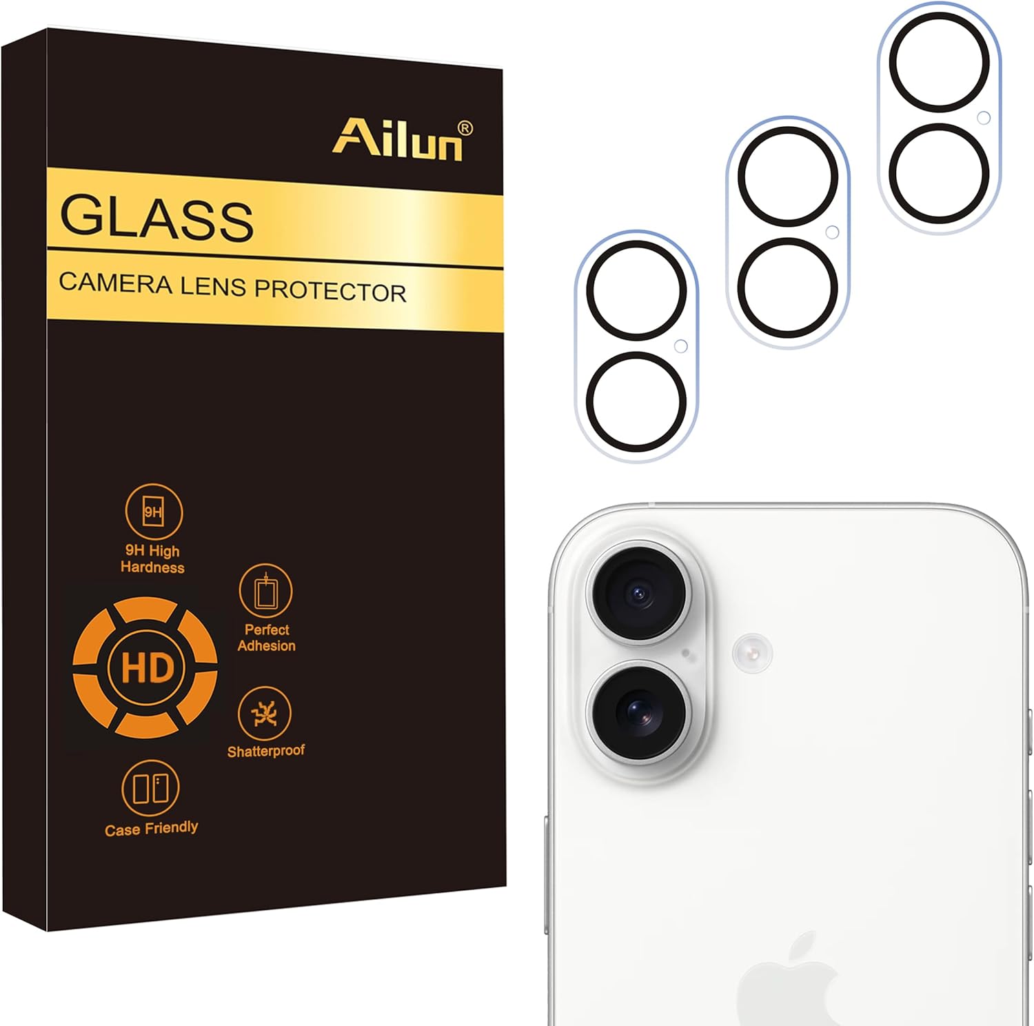 Ailun 3 Pack Camera Lens Protector for iPhone 17,Tempered Glass,9H Hardness,Ultra HD,Anti-Scratch,Case Friendly,Does not Affect Night Shots Ailun 3 Pack Camera Lens Protector for iPhone 17,Tempered Glass,9H Hardness,Ultra HD,Anti-Scratch,Case Friendly,Does not Affect Night Shots