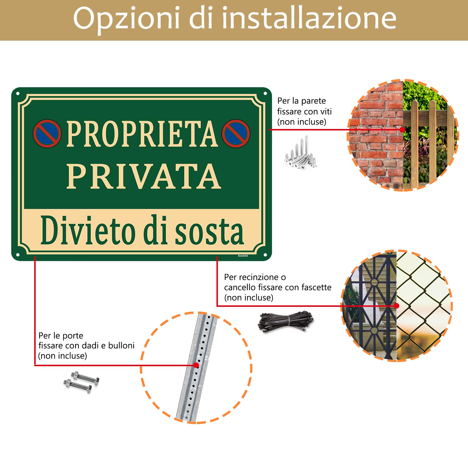 2pz Cartelli di proprietà privata sicurezza segni proprietà privata ha segni di sorveglianza in alluminio(Verde - Proprietà privata, 30 * 20cm)