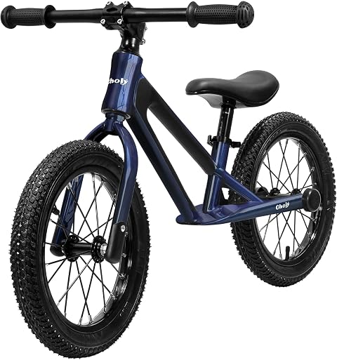 CHOLY 14 Zoll Laufrad für Kinder von 3-6 Jahren, Pedalfreies Kinderfahrrad | verstellbarem Sitz, Luftreifen und Rahmen aus Magnesiumlegierung, leichtes Trainingsfahrrad für Kinder