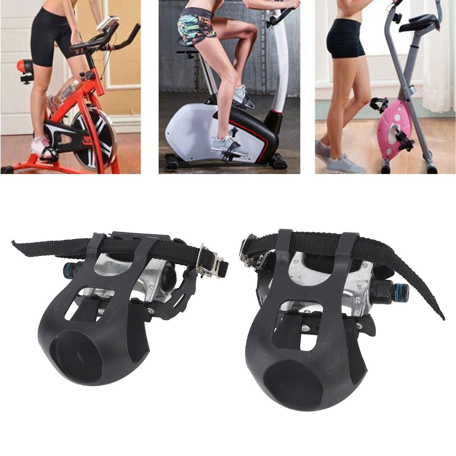 SXHMSAL 1 Paio Staffe di Fisse Gambe per Cyclette, Staffa di Protezione per Gambe per Pedali di Riabilitazione Multifunzionale con Chiusura in Velcro, Trainer Riabilitativo,Nero SXHMSAL 1 Paio Staffe di Fisse Gambe per Cyclette, Staffa di Protezione per Gambe per Pedali di Riabilitazione Multifunzionale con Chiusura in Velcro, Trainer Riabilitativo,Nero