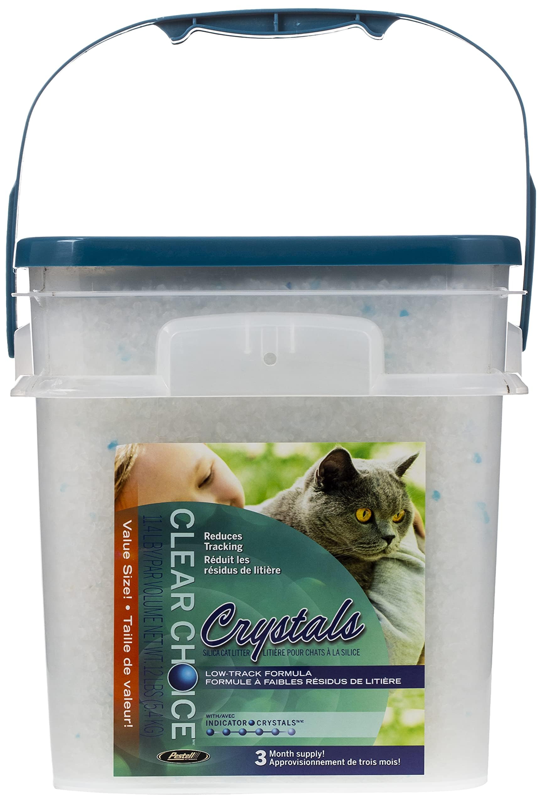 Pestell Clear Choice Silica Crystal Cat Litter, Non-Clumping & Odor-Absorbing, 11.4L (5.4kg)