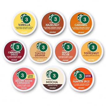 Flavored Coffee K-Cup Variety Pack 10 Gourmet Flavors, 30 Count Sampler Premium Flavored K Cups Assortment for Home, Office & Gifts Mocha, Vanilla, Caramel, Hazelnut & More